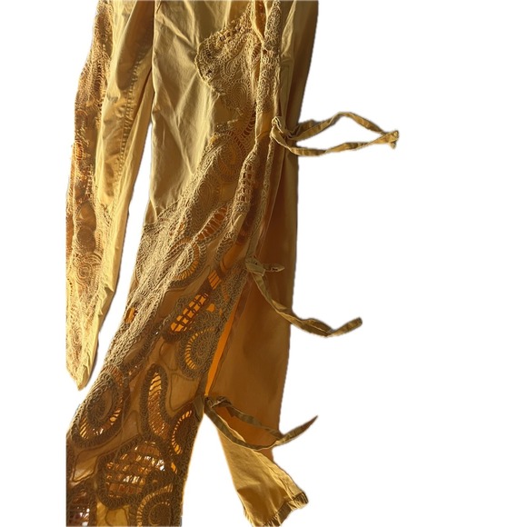 ASOS Crochet Lace Pants Wide Leg Drawstring Waist Bohemian Festivalcore Size L - Picture 3 of 9